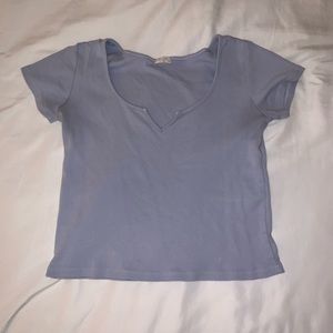 Brandy Melville Blue Cropped Tee